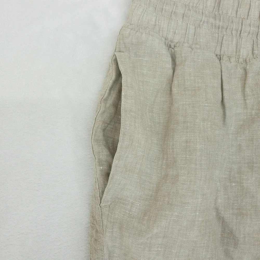 Quince 100% European Linen Wide Leg Pants Womens XL Flax Drawstring Casual SCENT